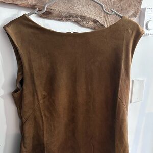 Banana Republic Brown Sleeveless Bateau Neck Blouse